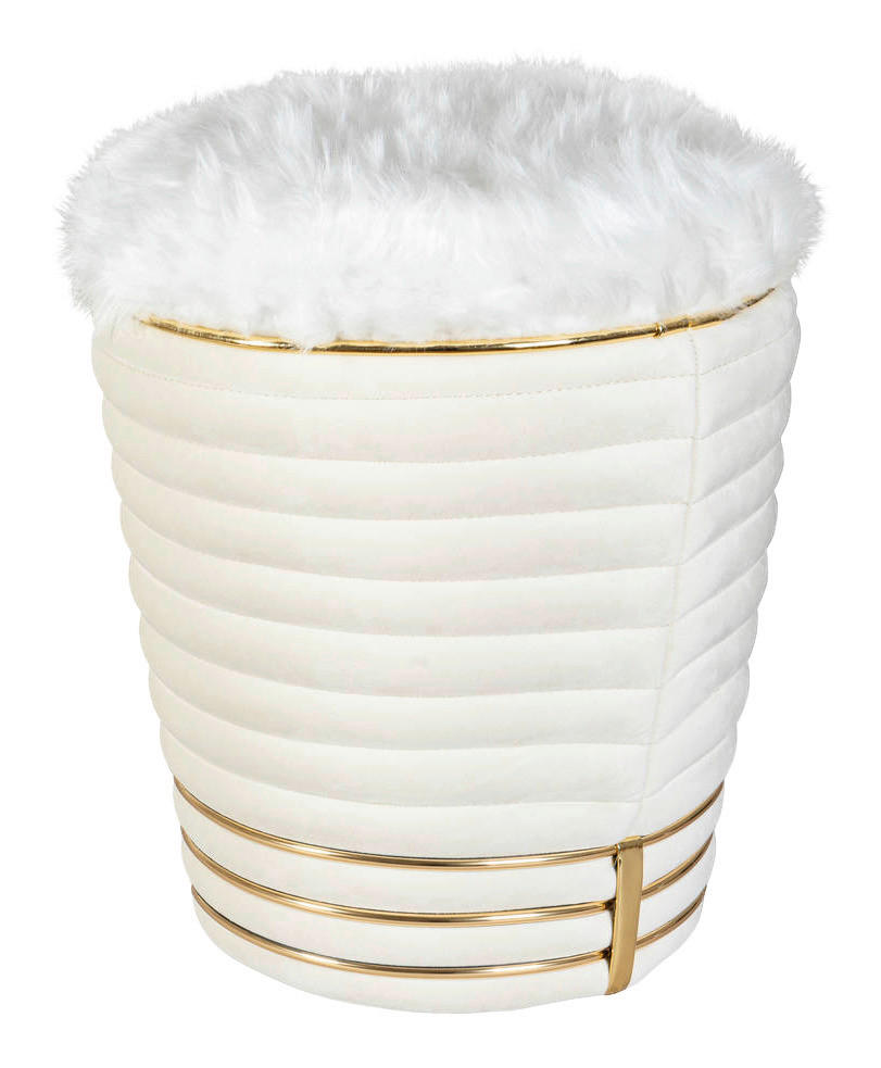 360 Living Hocker Doric 300 elfenbein gold H/D: ca. 50x42 cm Doric 300 - gold/elfenbein (42,00/50,00cm) - 360 Living