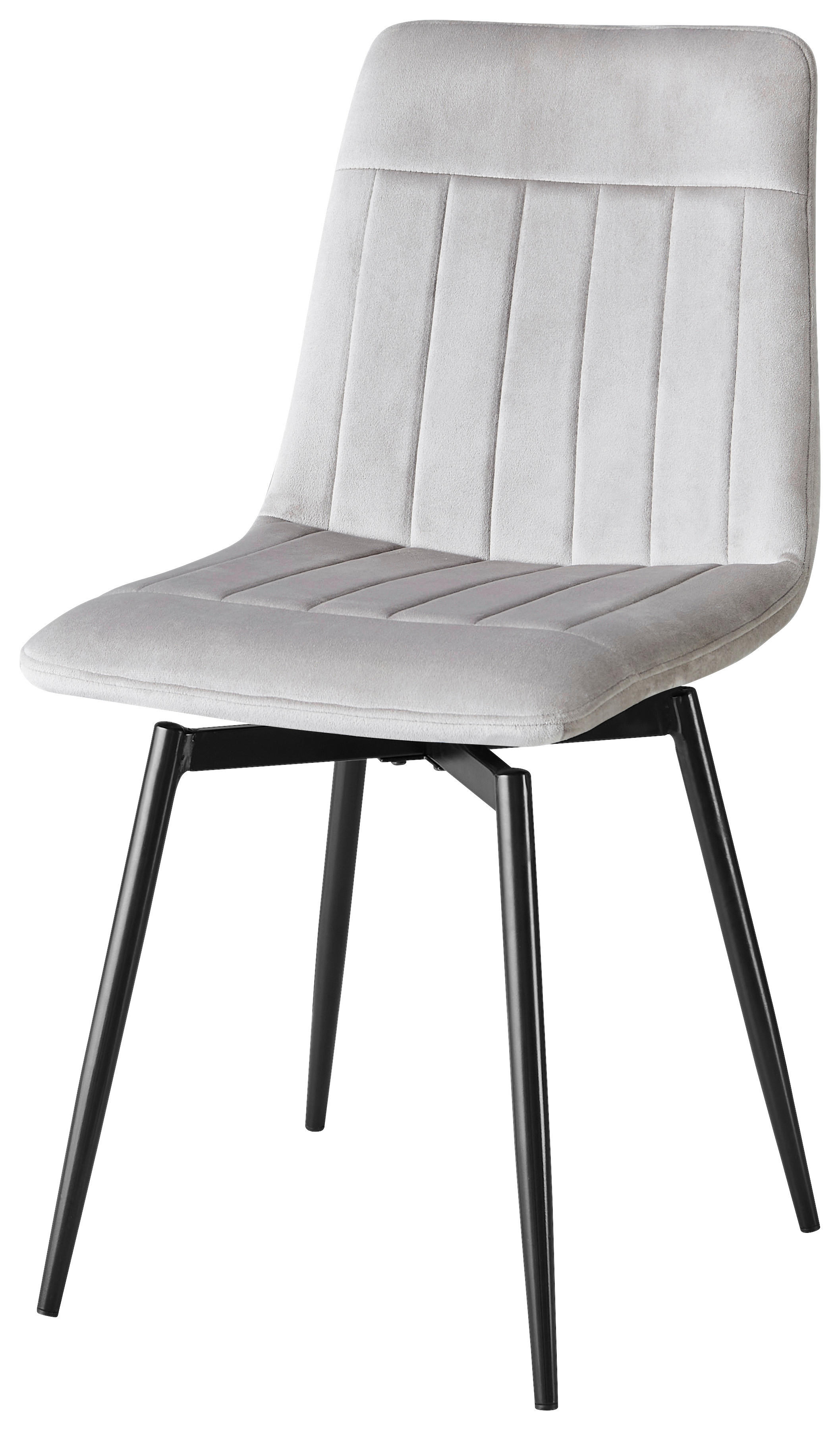 Stuhl Ayra grau Samt B/H/T: ca. 57x85x57 cm Ayra - schwarz/grau (57,00/85,00/57,00cm)