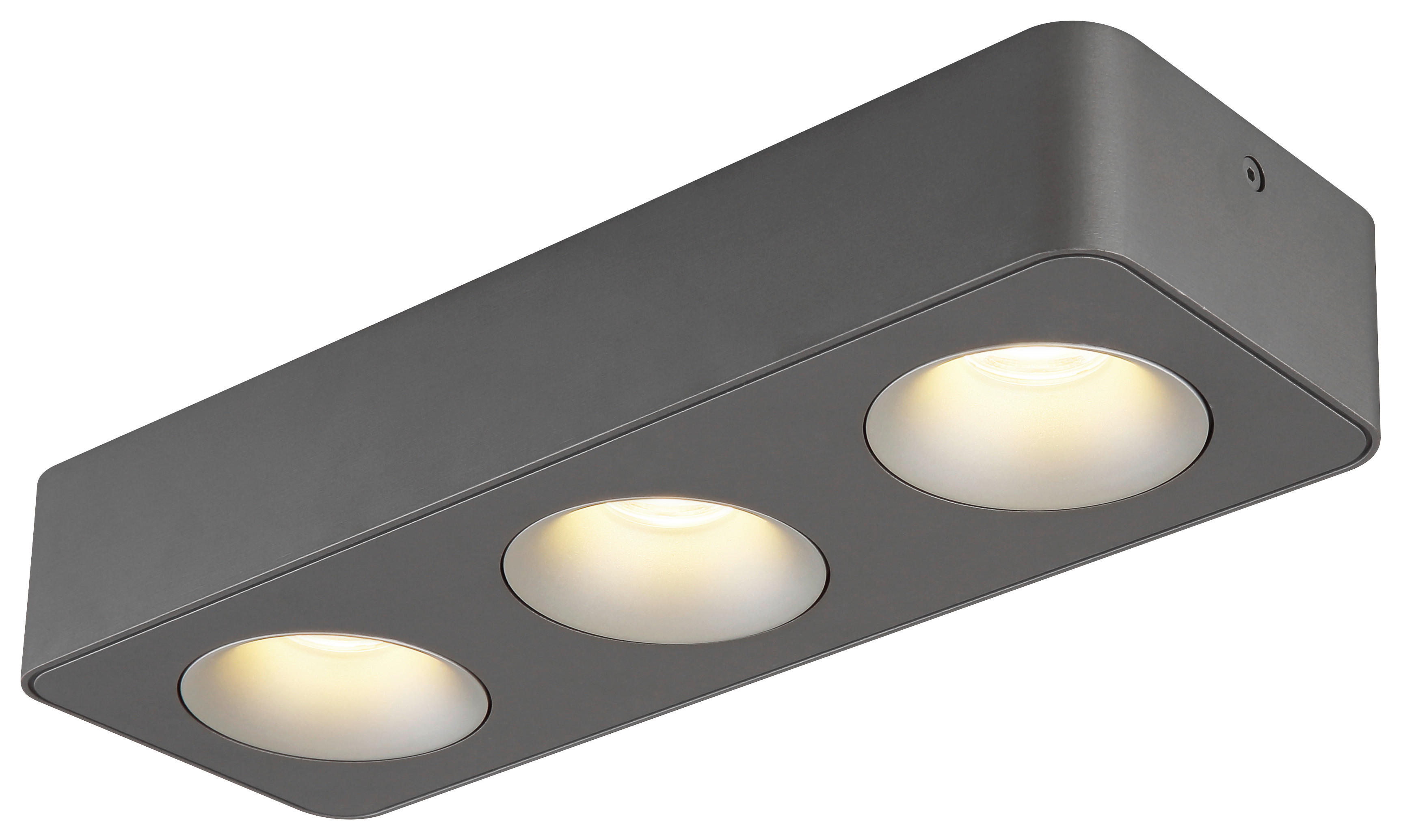 GLOBO LED-Spot dunkelgrau Kunststoff Aluminium B/H/T: ca. 11,7x5,5x33,2 cm 3 Brennstellen HANGARAU - dunkelgrau (11,70/5,50/33,20cm) - GLOBO