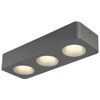 GLOBO LED-Spot dunkelgrau Kunststoff Aluminium B/H/T: ca. 11,7x5,5x33,2 cm 3 Brennstellen HANGARAU - dunkelgrau (11,70/5,50/33,20cm) - GLOBO