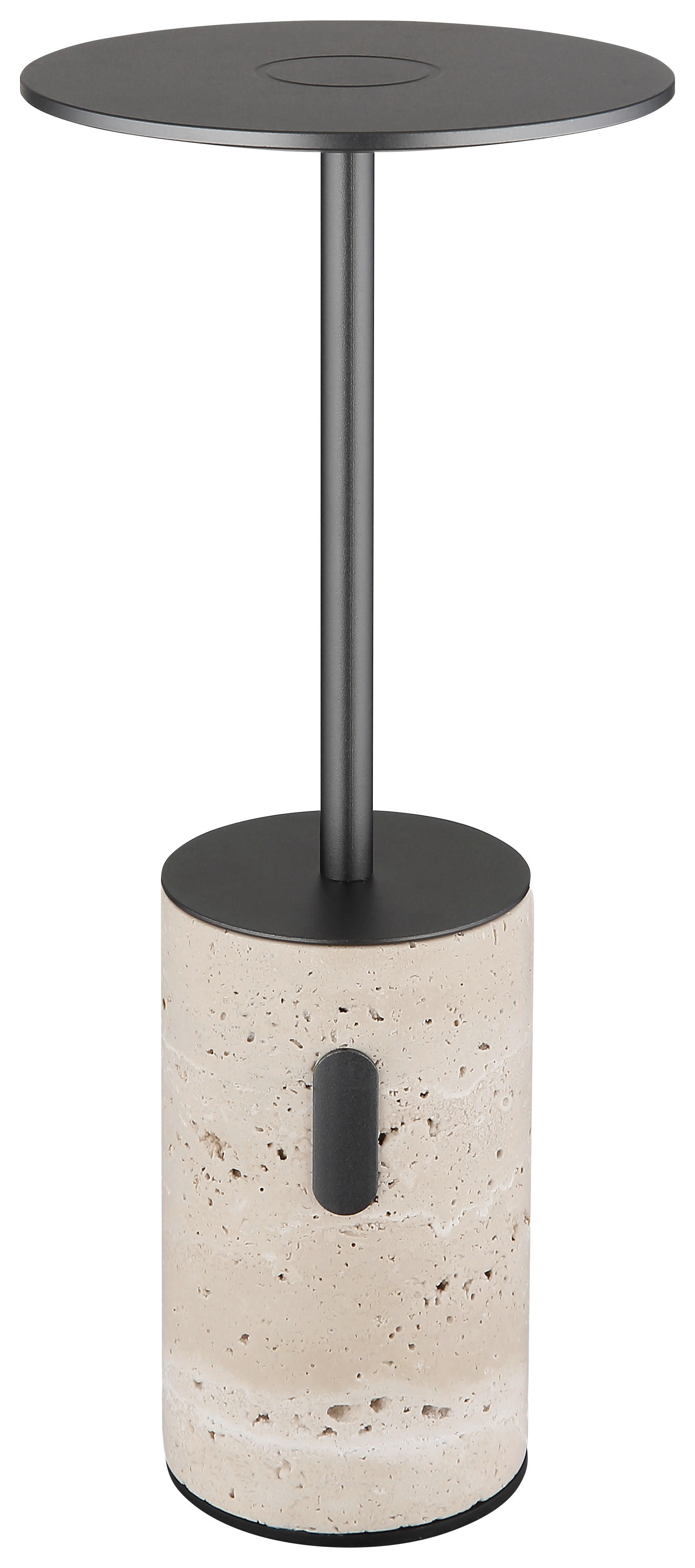 GLOBO Tischleuchte Opal Graphit grau Aluminium Stein H/D: ca. 27,6x12 cm 1 Brennstellen Travertin - Graphit/Opal (12,00/27,60cm) - GLOBO