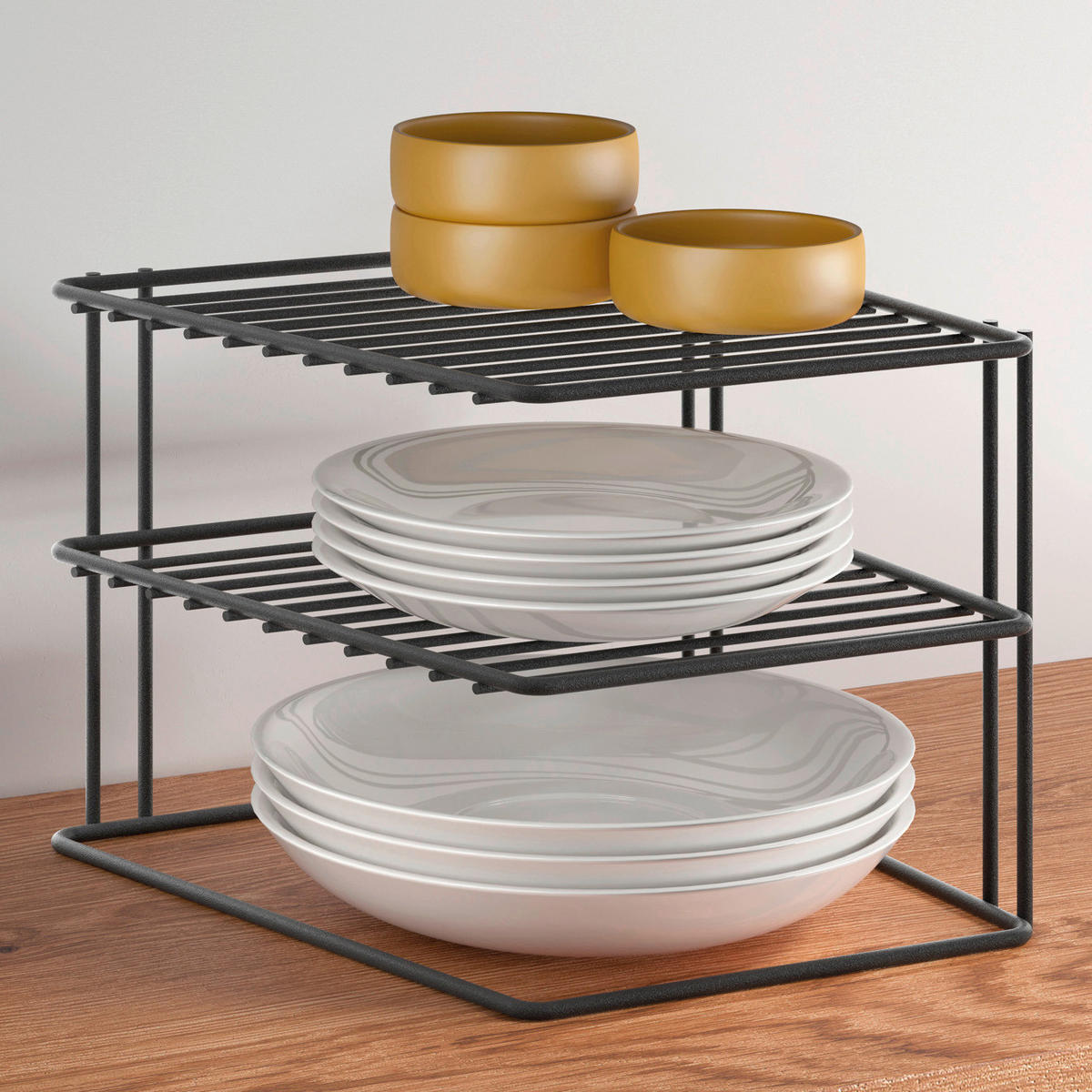 Metaltex Eckschrankeinsatz Palio Lava schwarz Metall B/H/L: ca. 25x19x25 cm Palio Lava - schwarz (25,00/25,00/19,00cm) - Metaltex