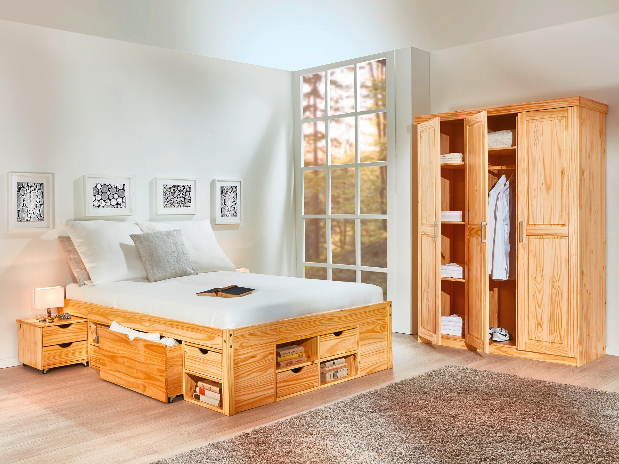 funktionsbett claas natur liegefläche b/l: ca. 160x200 cm