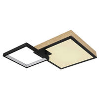 GLOBO LED-Deckenleuchte Opal schwarz Metall Acryl B/H/T: ca. 41x10x60 cm JACKY - schwarz/Opal (41,00/10,00/60,00cm) - GLOBO