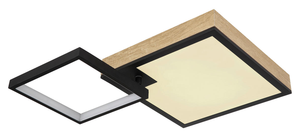GLOBO LED-Deckenleuchte Opal schwarz Metall Acryl B/H/T: ca. 41x10x60 cm JACKY - schwarz/Opal (41,00/10,00/60,00cm) - GLOBO