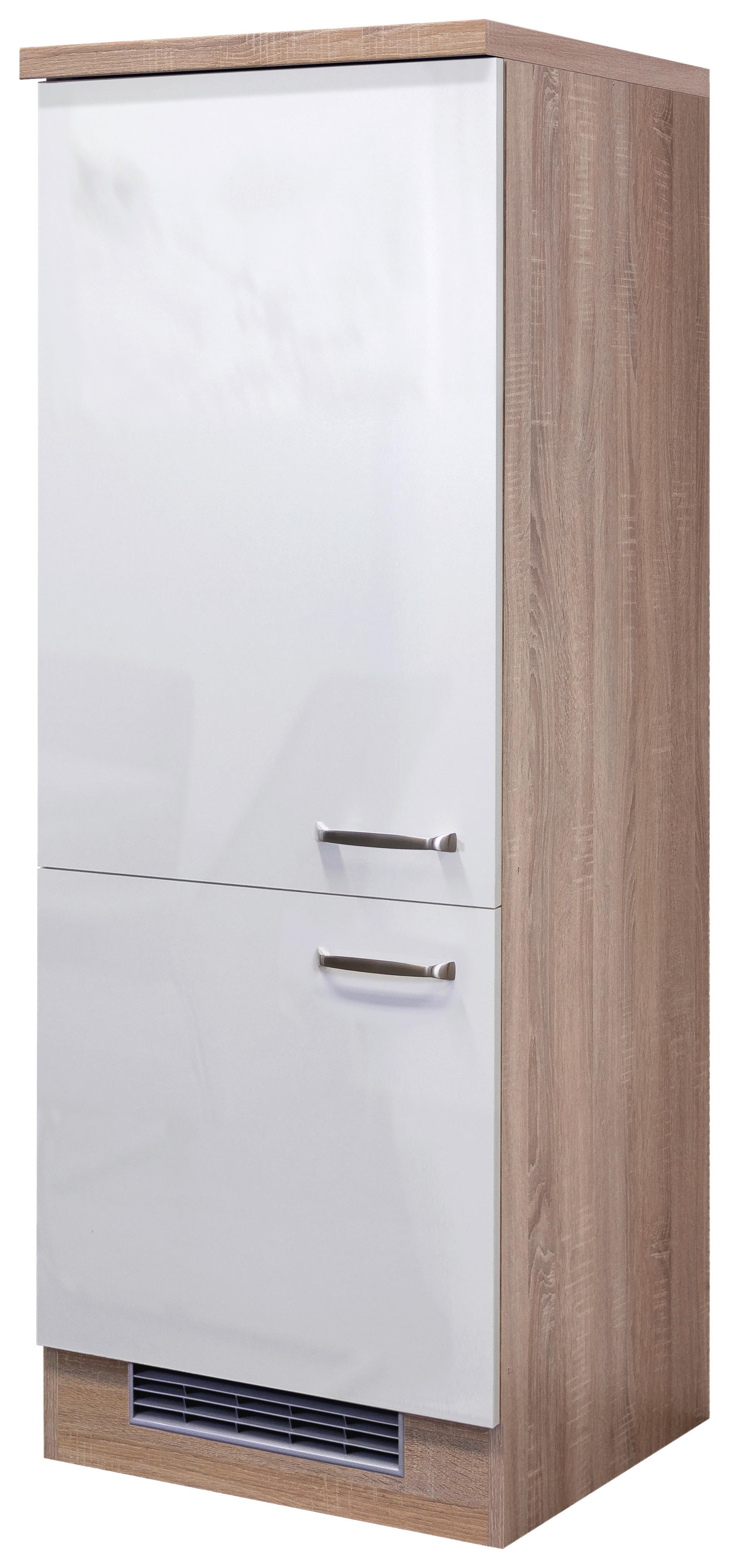 Kühlumbauschrank Valero weiß Hochglanz B/H/T: ca. 60x162x60 cm Valero - Eiche/weiß (60,00/162,00/60,00cm) - Flex-Well