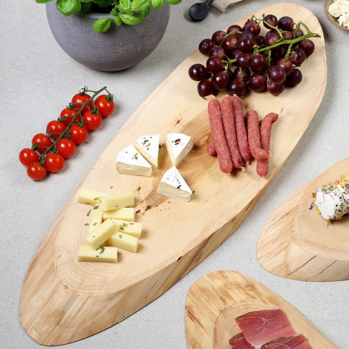 Kesper Servierbrett Servierbrett - natur (25,00/19,00/55,00cm) - Kesper