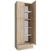 Büroschrank Lona Eiche Sonoma Nachbildung weiß B/H/T: ca. 70x200x39 cm Lona - Eiche/weiß (70,00/200,00/39,00cm) - VCM Möbel