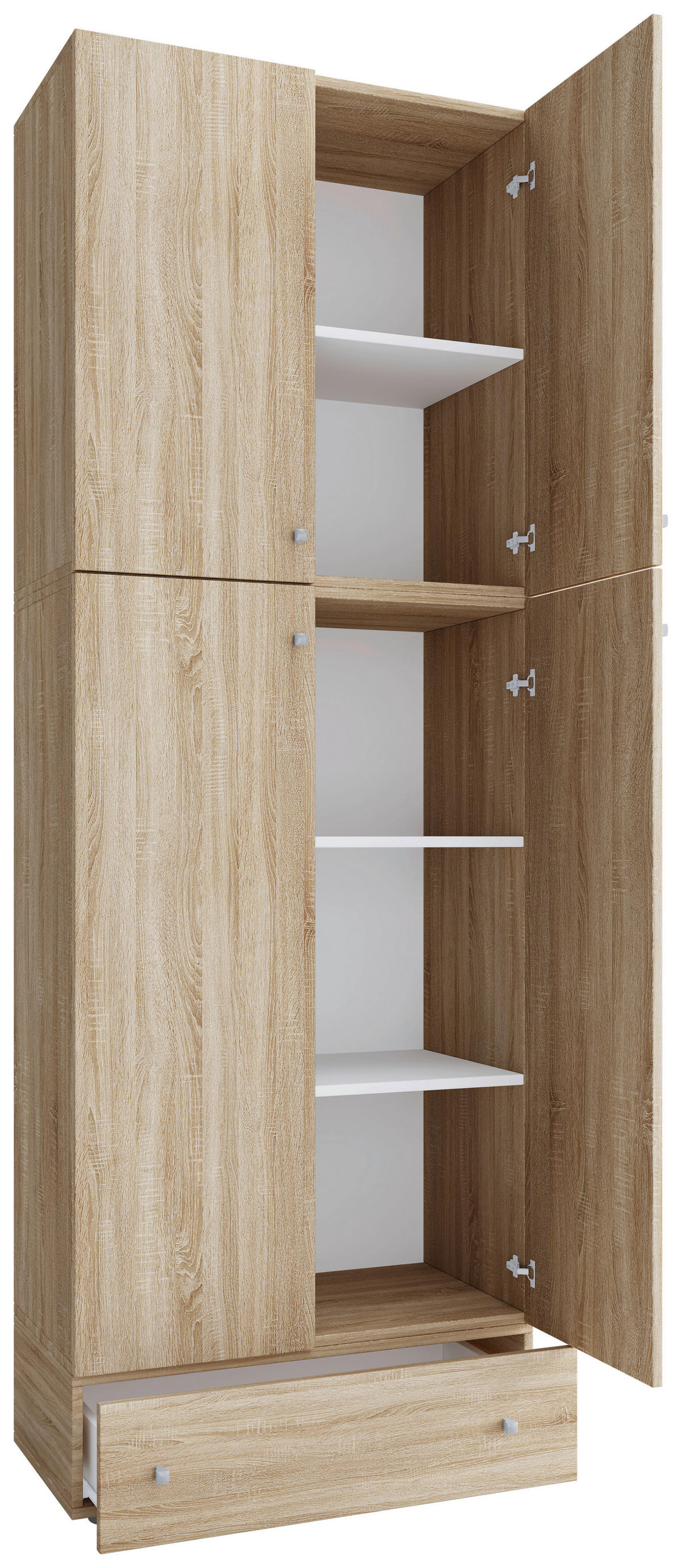Büroschrank Lona Eiche Sonoma Nachbildung weiß B/H/T: ca. 70x200x39 cm Lona - Eiche/weiß (70,00/200,00/39,00cm) - VCM Möbel