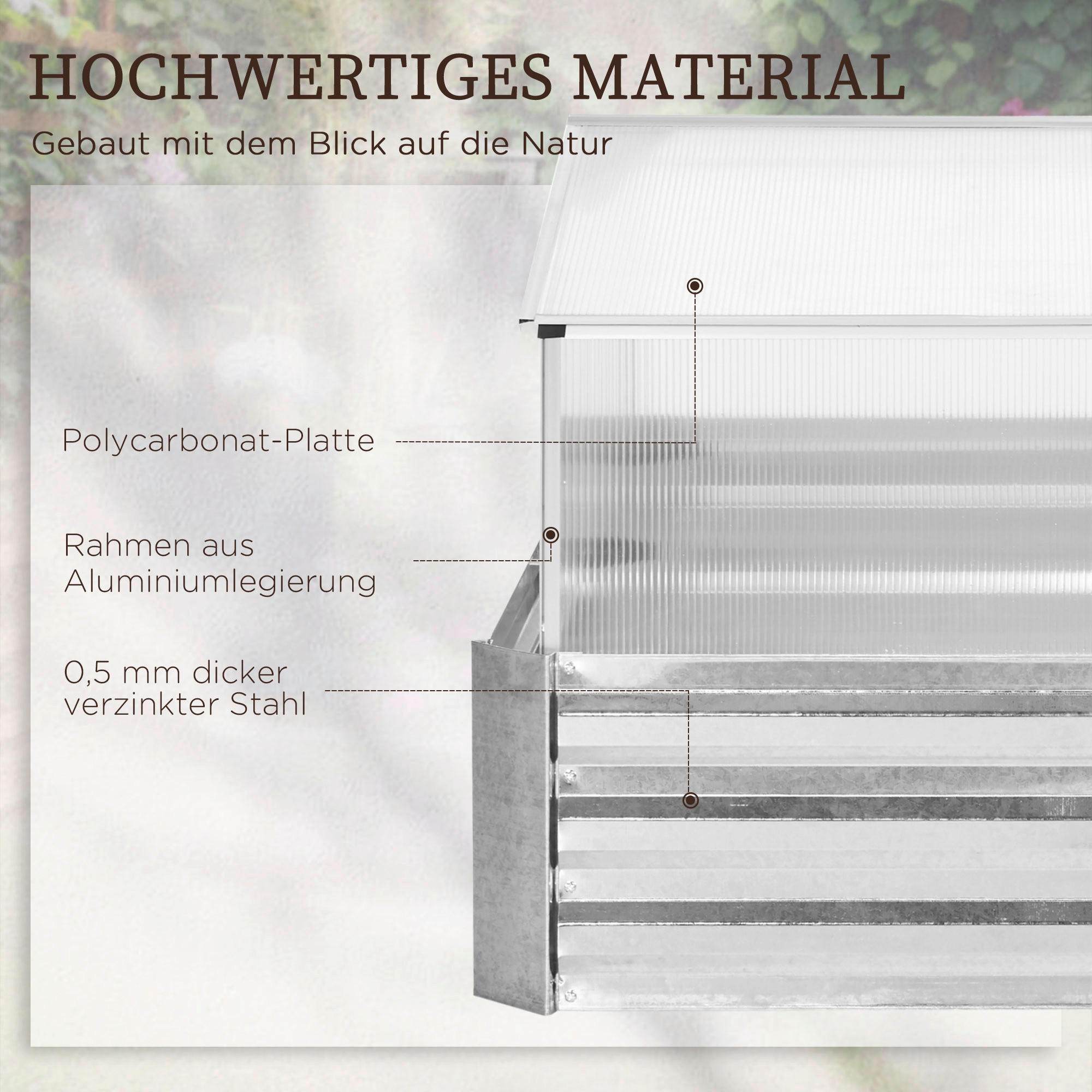 Outsunny Hochbeet silber Aluminium B/H/L...