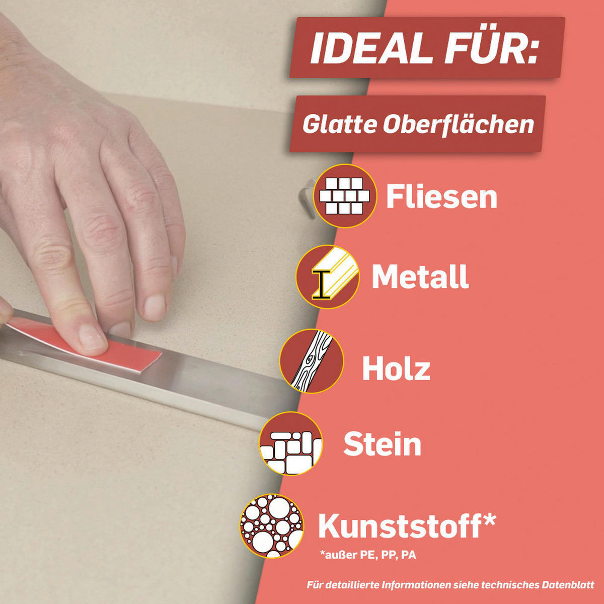 Pattex Klebeband Kleben statt Bohren L: ca. 150 cm Kleben statt Bohren - (150,00cm) - Pattex