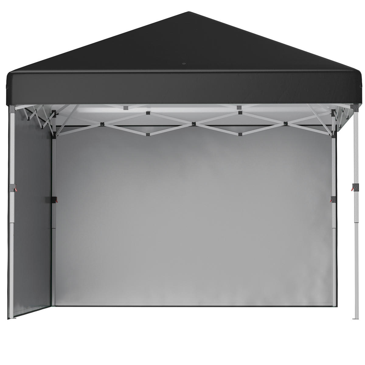 Outsunny Pavillon schwarz Polyester B/H/L: ca. 297x297x274 cm Faltpavillon - schwarz (274,00/297,00/297,00cm) - Outsunny