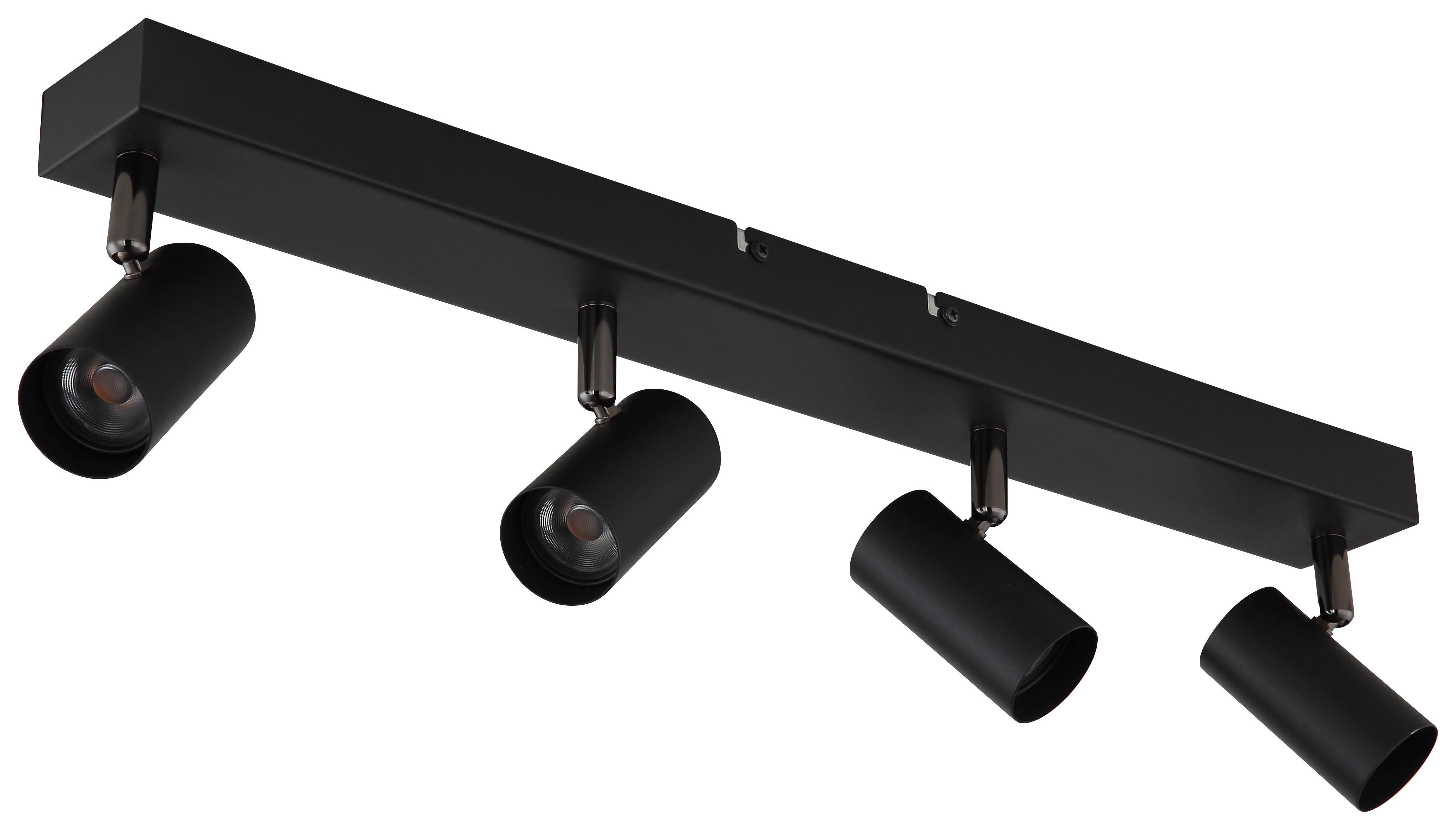 GLOBO Strahler schwarz Chrom Aluminium Metall B/H/L: ca. 7x57x12 cm 4 Brennstellen Strahler-Este - schwarz/Chrom (12,00/7,00/57,00cm) - GLOBO