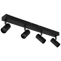 GLOBO Strahler schwarz Chrom Aluminium Metall B/H/L: ca. 7x57x12 cm 4 Brennstellen Strahler-Este - schwarz/Chrom (12,00/7,00/57,00cm) - GLOBO