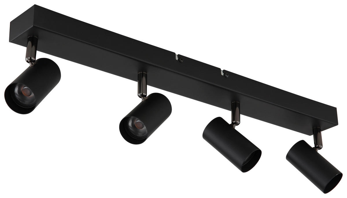 GLOBO Strahler schwarz Chrom Aluminium Metall B/H/L: ca. 7x57x12 cm 4 Brennstellen Strahler-Este - schwarz/Chrom (12,00/7,00/57,00cm) - GLOBO