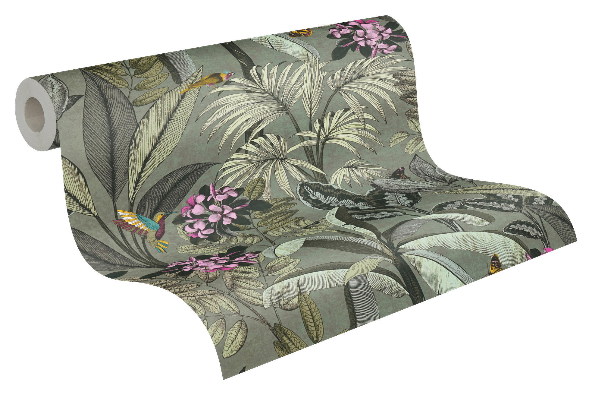 A.S.Création Vliestapete grün rosa gelb B/H/D: ca. 53x1005x8 cm Vliestapete - gelb/grün (8,00/1005,00cm) - A.S.Creation