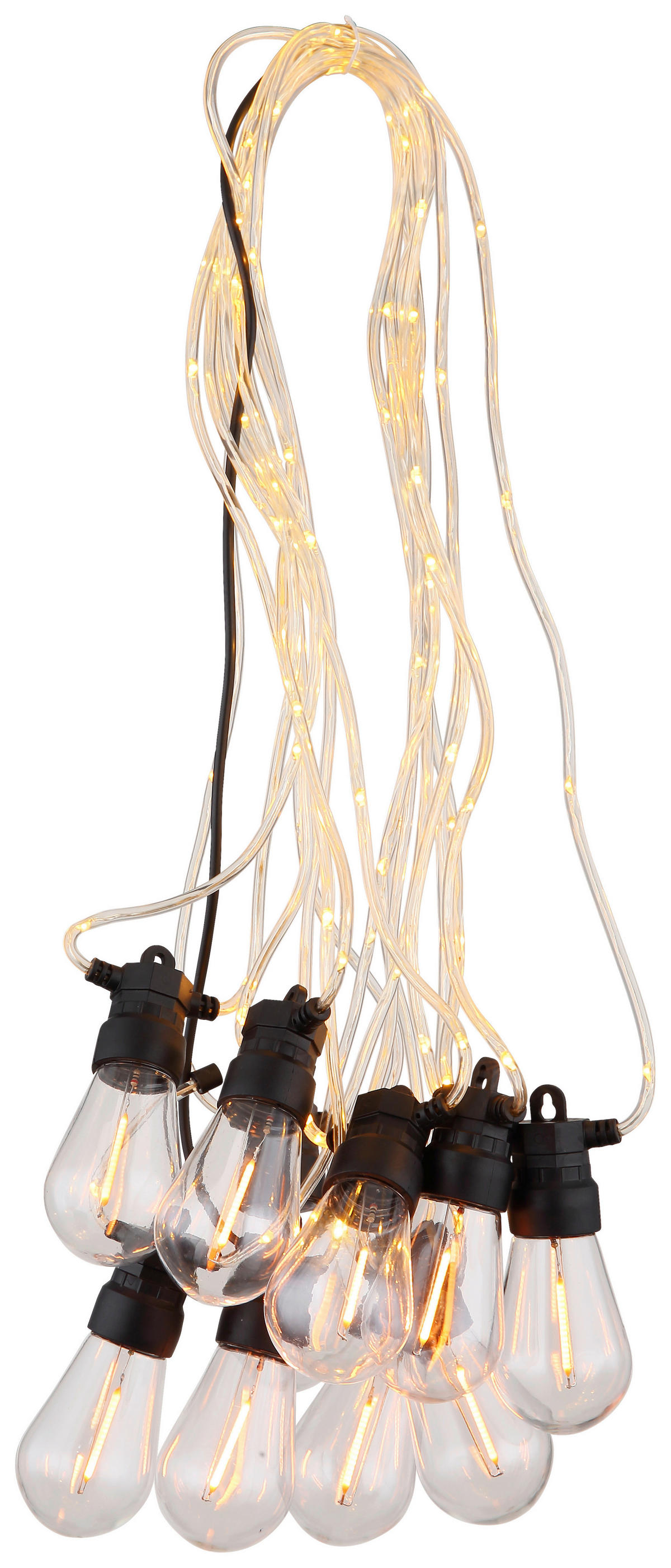 GLOBO LED-Lichterkette VERA schwarz B/H/T: ca. 4,5x10,5x1050 cm VERA - schwarz/transparent (4,50/10,50/1050,00cm) - GLOBO