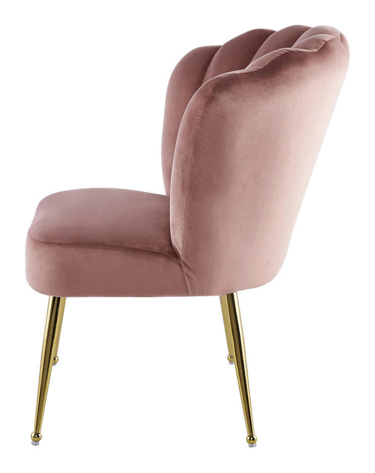 Stuhl Pippa 101 altrosa Microfaser B/H/T: ca. 67x87x70 cm Pippa 101 - messing/altrosa (67,00/87,00/70,00cm) - 360 Living