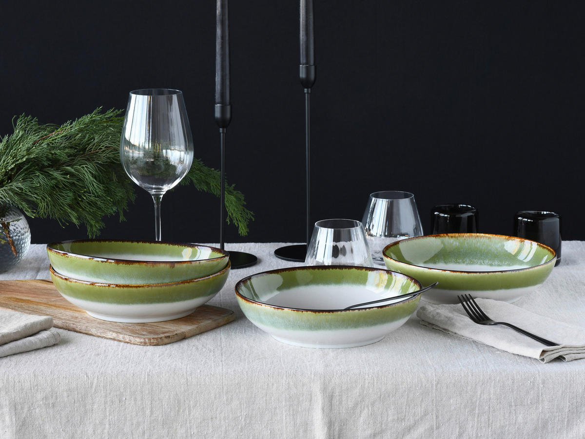 CreaTable Schüssel-Set Cascade grün Steinzeug Cascade - grün - CreaTable