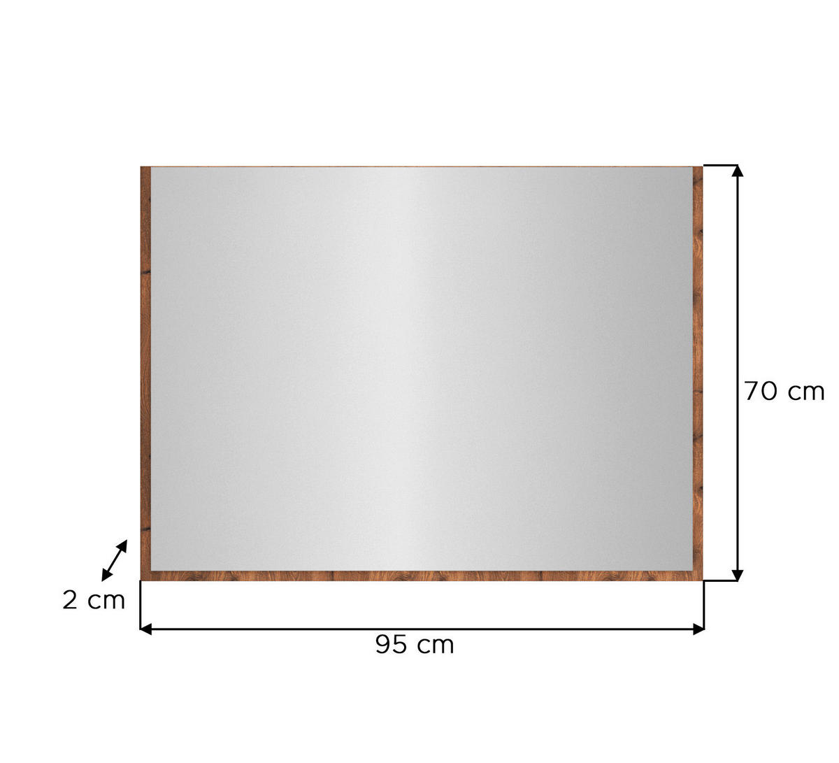 xonox.home Garderobenspiegel Bueno Basalt Nox Oak Nachbildung B/H: ca. 95x70 cm Bueno - Basalt (95,00/70,00cm) - xonox.home