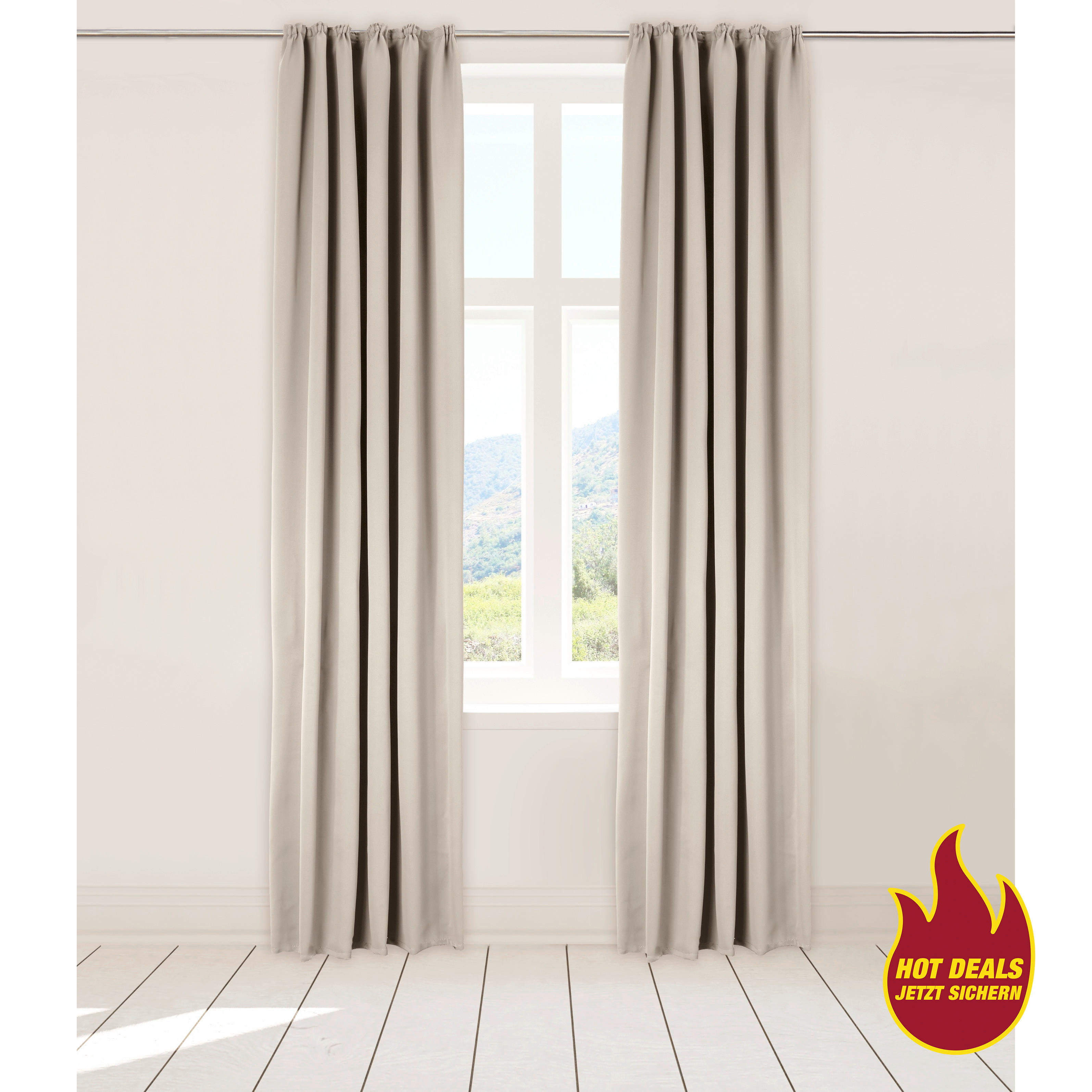 Verdunklungsvorhang Juna kitt B/L: ca. 135x245 cm Juna - kitt (135,00/245,00cm) - POCOline