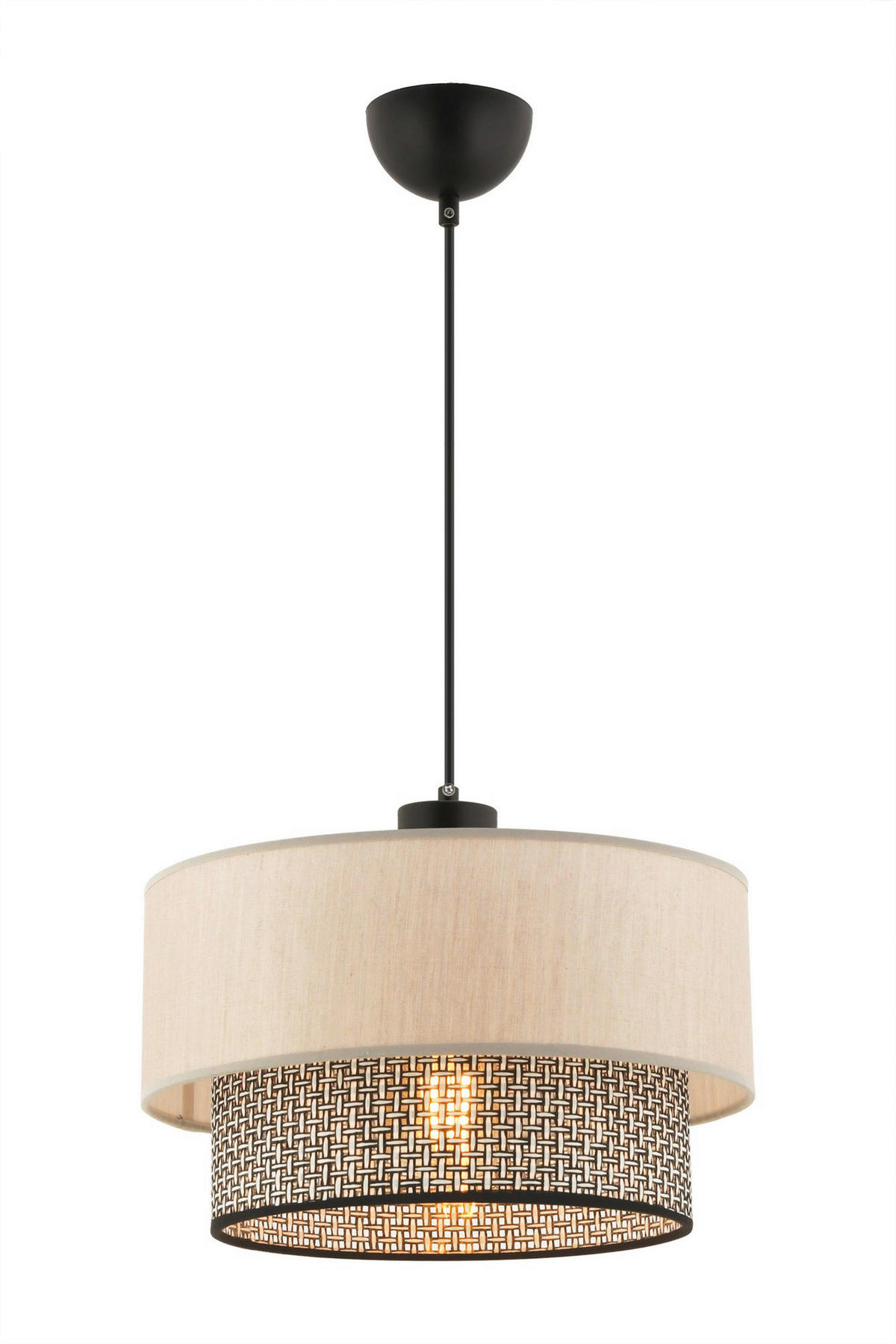 Opviq Pendelleuchte Echo grau beige Baumwolle B/H/T/L/D: ca. 30x65x30x30x30 cm E27 1 Brennstellen Echo - beige/grau (30,00/30,00/65,00cm) - Opviq