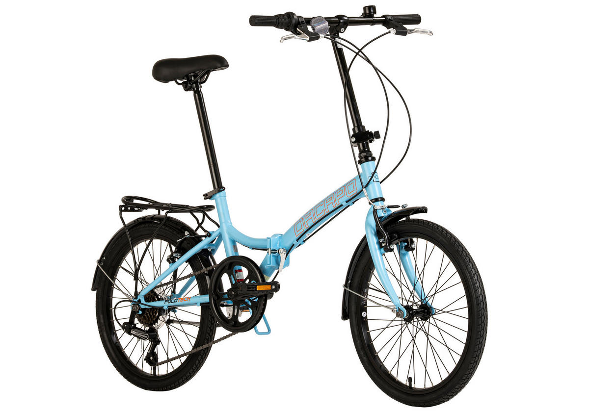 DaCapo Faltrad Foldtech Foldtech 20 Zoll Rahmenhöhe 32 cm 6 Gänge blau blau ca. 20 Zoll Foldtech - blau (118,00/23,00/55,00cm) - DaCapo