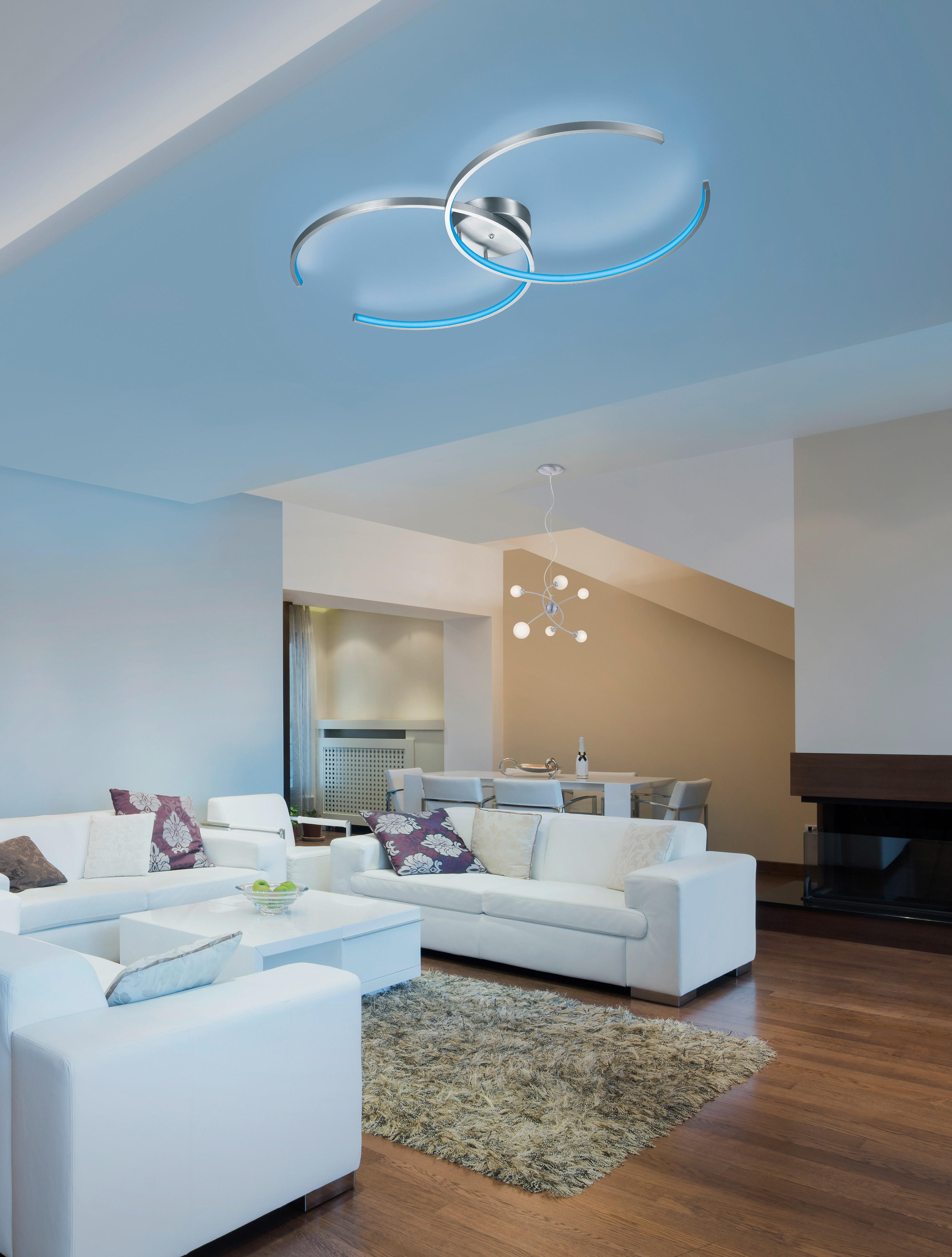 Thumbnail - TRIO Deckenleuchte Citizen schwarz Metall B/H/T: ca. 94x8x55 cm 2 Brennstellen