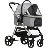 PawHut Hunde-Zubehör hellgrau Edelstahl B/H/L: ca. 58x83x102 cm Hundewagen - hellgrau (102,00/58,00/83,00cm) - PawHut