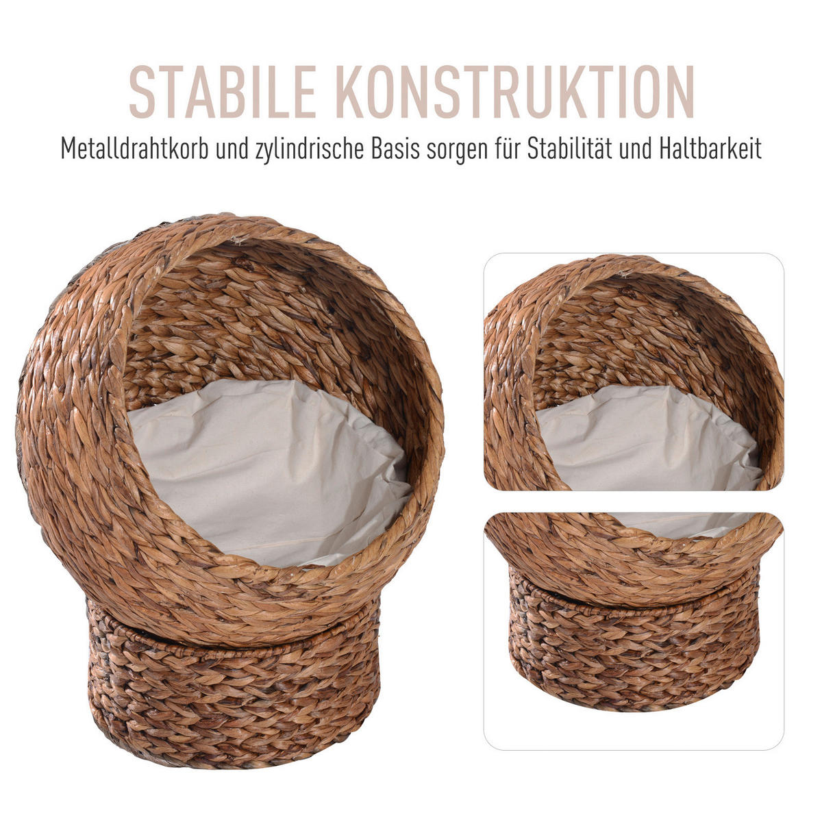 PawHut Katzenkorb braun Metall B/H/L: ca. 33x52x42 cm Katzenkorb - braun (42,00/33,00/52,00cm) - PawHut
