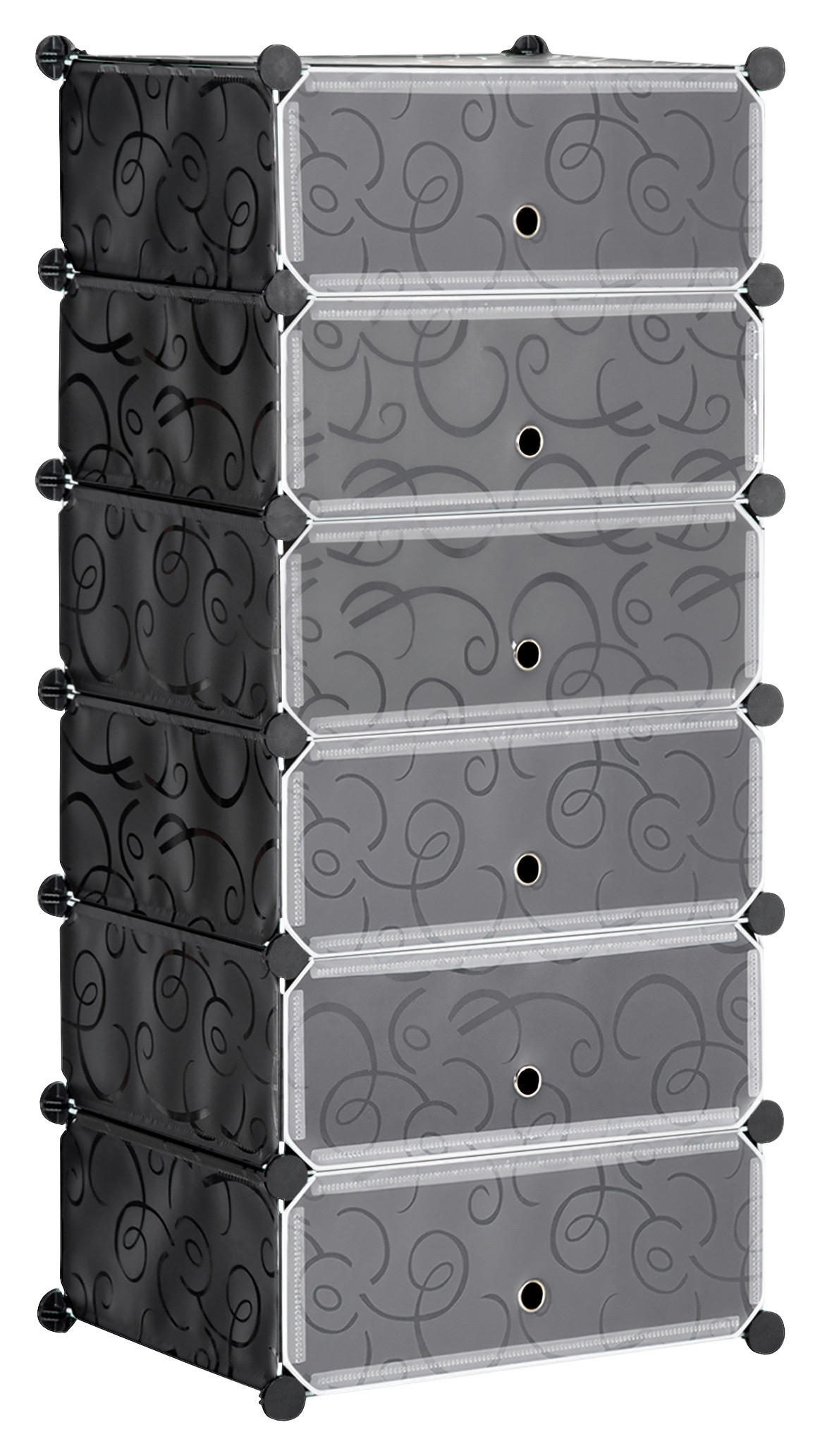 HOMCOM Schuhregal schwarz Polypropylen B/H/L: ca. 36,5x49x108 cm Schuhregal - weiß/schwarz (108,00/36,50/49,00cm) - HOMCOM