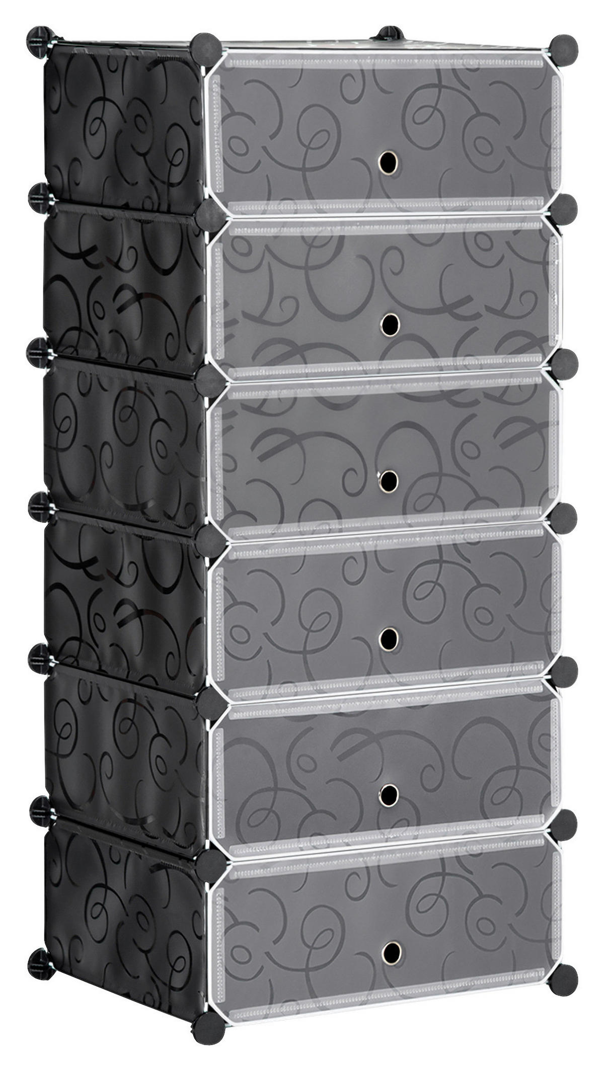 HOMCOM Schuhregal schwarz Polypropylen B/H/L: ca. 36,5x49x108 cm Schuhregal - weiß/schwarz (108,00/36,50/49,00cm) - HOMCOM