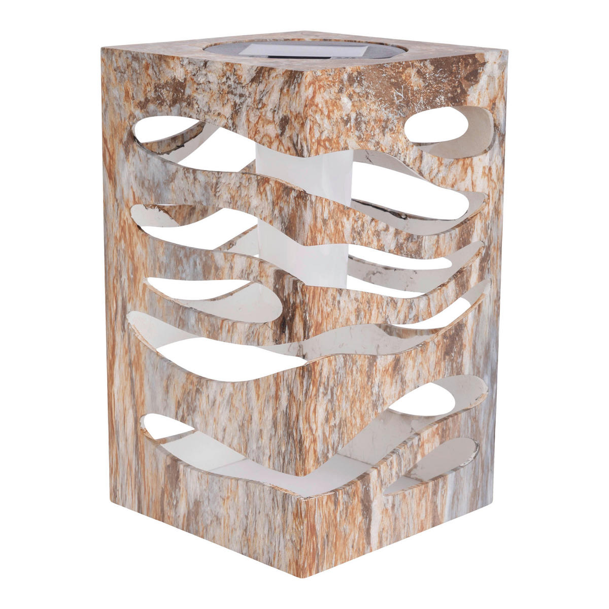 LED-Solarleuchte silber Kunststoff B/H/T: ca. 12,3x20x12,3 cm HILDA - silber (12,30/20,00/12,30cm) - Näve Leuchten