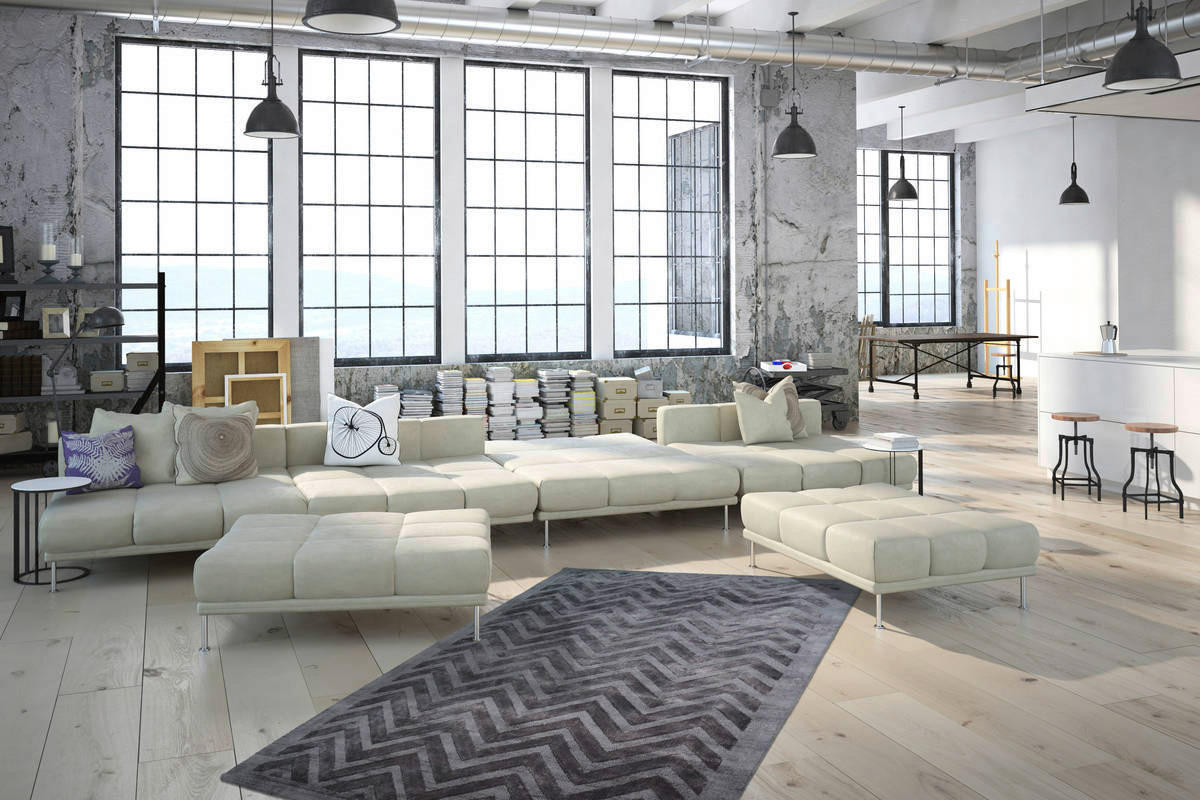 360Living Teppich Luxury grau B/L: ca. 200x290 cm Luxury - anthrazit/grau (200,00/290,00cm) - 360Living