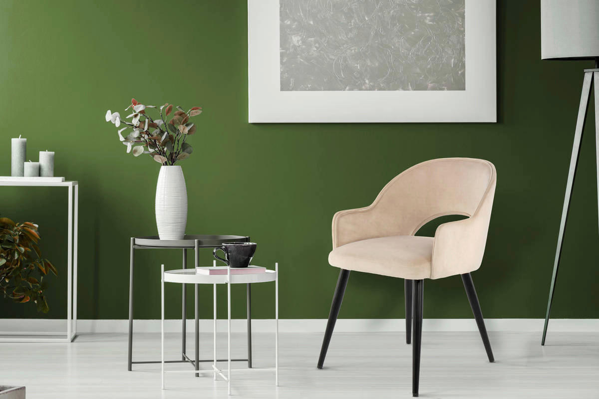 Stuhl Joris 100 2er champagner Microfaser B/H/T: ca. 55x77x58 cm Joris 100 2er - champagner/schwarz (55,00/77,00/58,00cm) - 360 Living