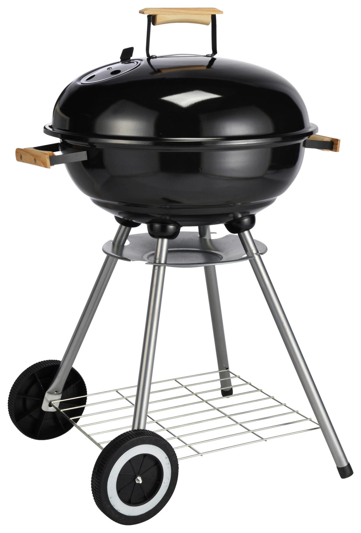 Grill Stahl H/D: ca. 79x48 cm Kugelgrill_mit_2_Rädern - schwarz (48,00/79,00cm)