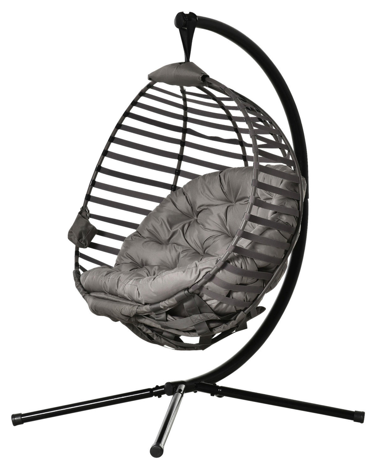 Outsunny Hängesessel braun Stahl B/H/L: ca. 118x172x126 cm Hängesessel - braun (126,00/118,00/172,00cm) - Outsunny