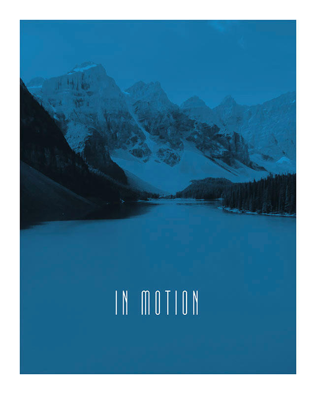 Komar Poster Word Lake In Motion Blue Natur B/L: ca. 40x50 cm günstig online kaufen