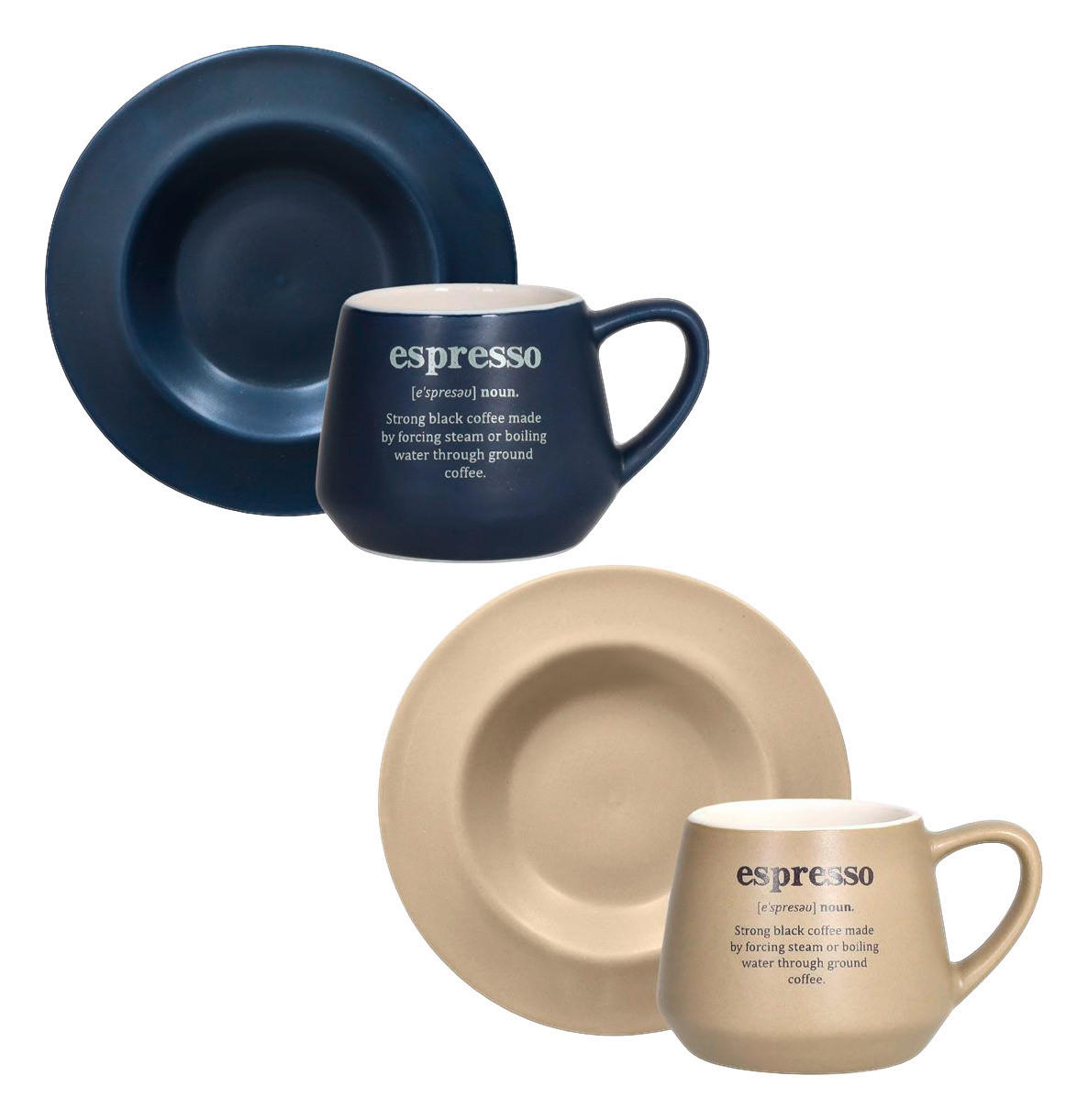 TOGNANA Espressotassenset beige Keramik 4 tlg. Espressotassenset_4tlg. - beige/blau - TOGNANA