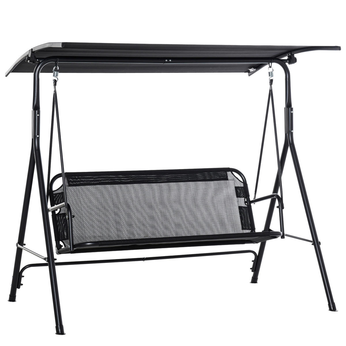 Outsunny Hollywoodschaukel schwarz Metall B/H/L: ca. 110x155x172 cm Hollywoodschaukel - schwarz (172,00/110,00/155,00cm) - Outsunny