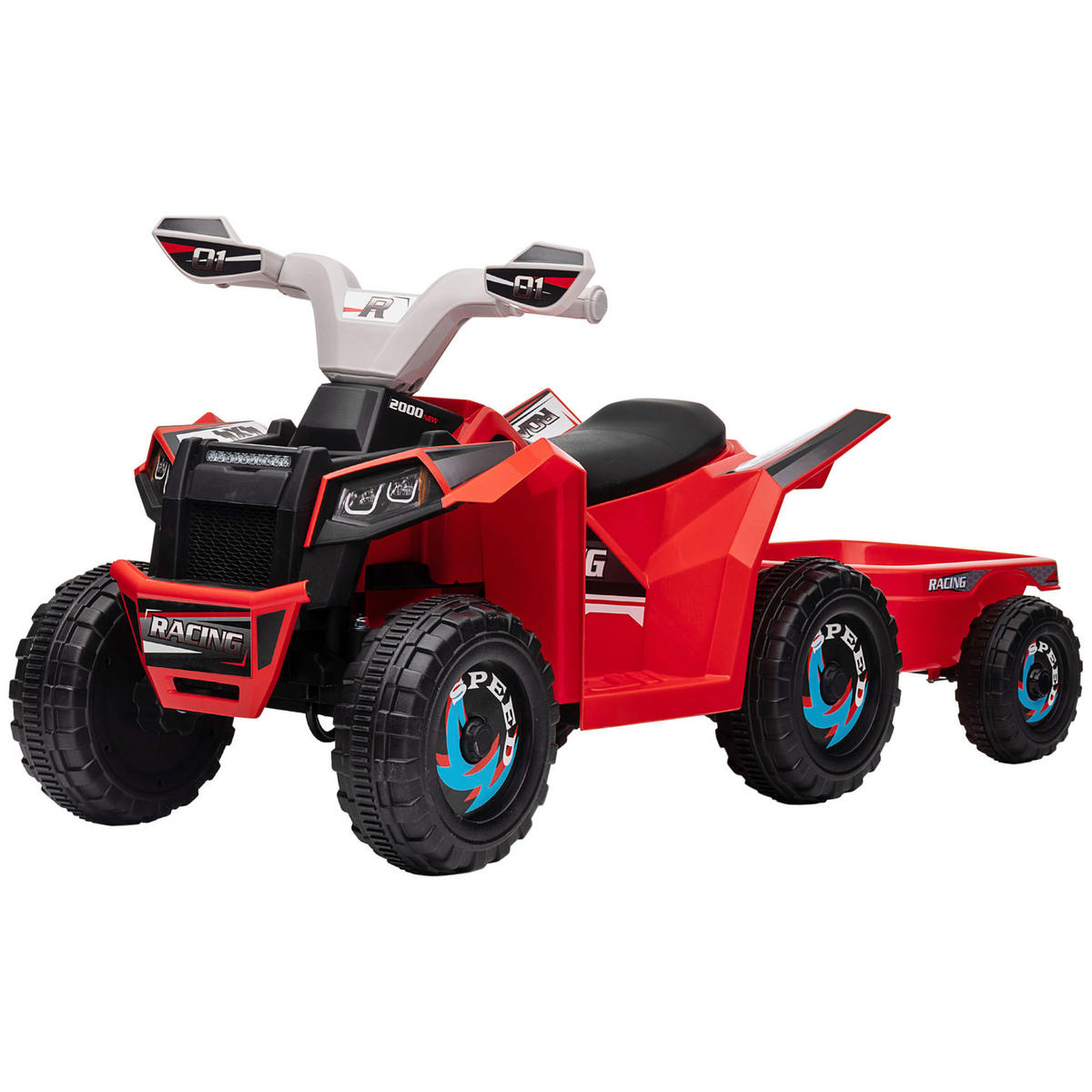 HOMCOM Kinder Elektrofahrzeug schwarz B/H/L: ca. 41,5x48,5x106 cm Kinder Elektrofahrzeug - rot/schwarz (106,00/41,50/48,50cm) - HOMCOM