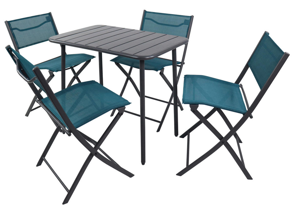 VCM Gartensitzgruppe Sumila türkis Stahl B/H/L: ca. 80x72x55 cm Sumila - türkis (55,00/80,00/72,00cm) - VCM