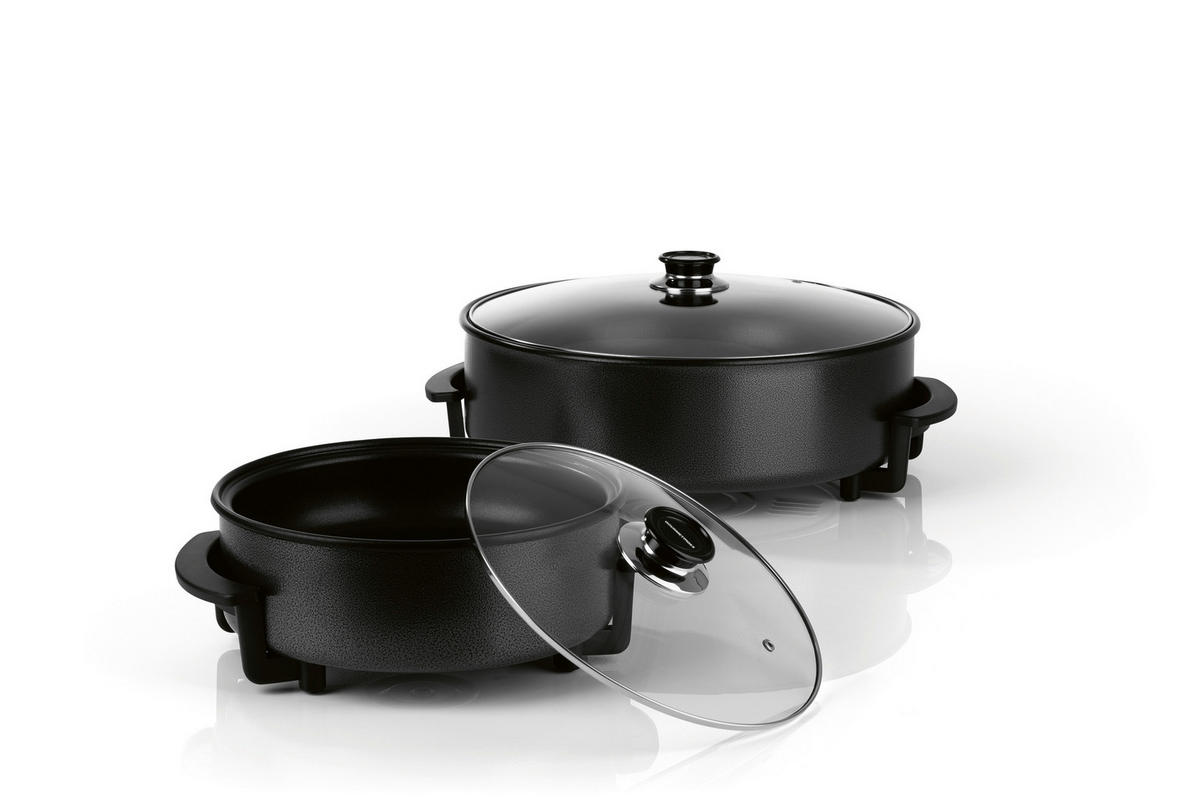 GOURMETmaxx Elektrische Party-Pfanne schwarz Edelstahl B/H/L: ca. 14,5x36x34,5 cm Elektrische_Party-Pfanne - schwarz (34,50/14,50/36,00cm) - GOURMETmaxx