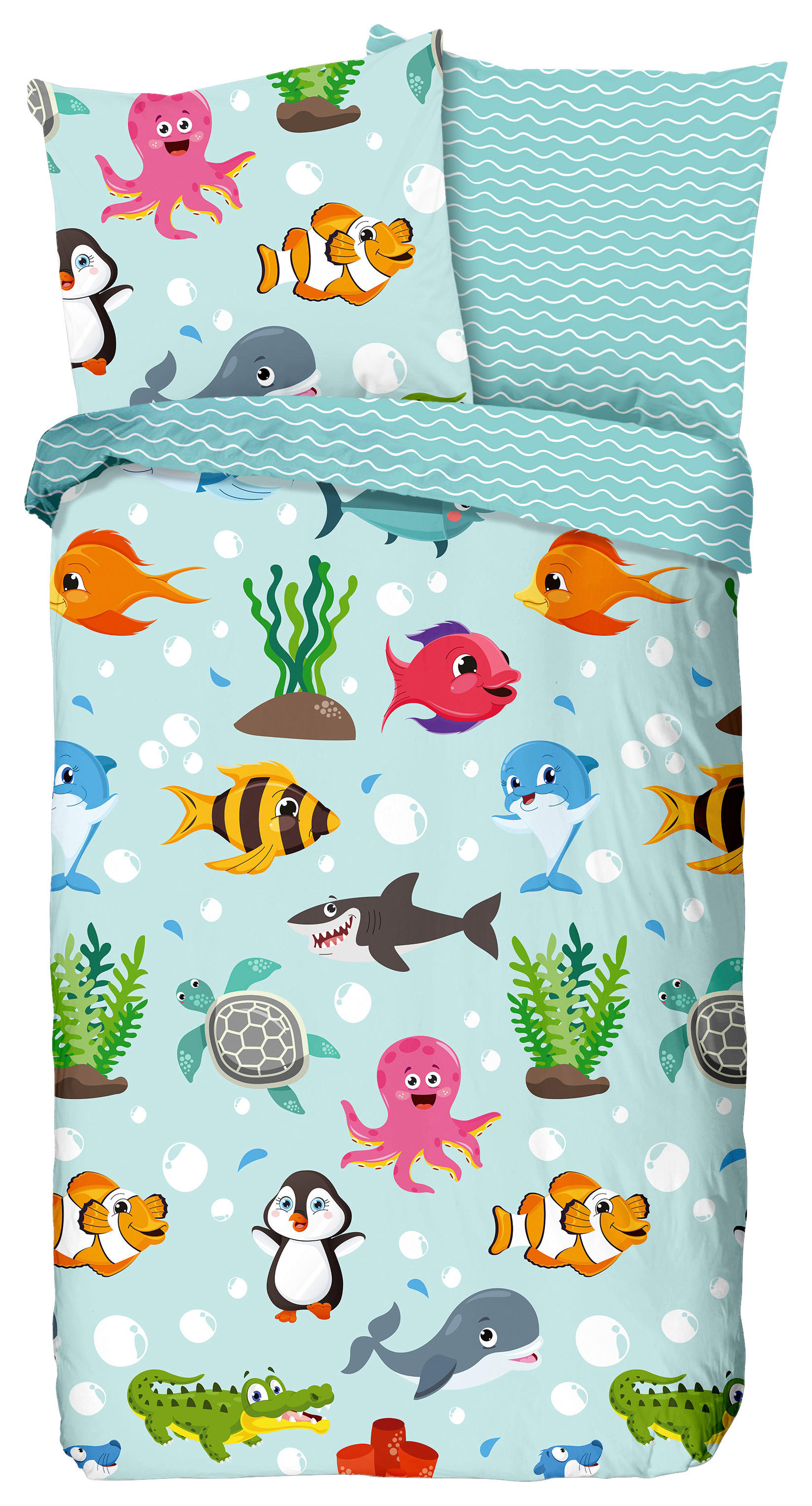 Baumwoll Bettwäsche Seaworld Renforce Seaworld - Multi (135,00/200,00cm) - Good Morning