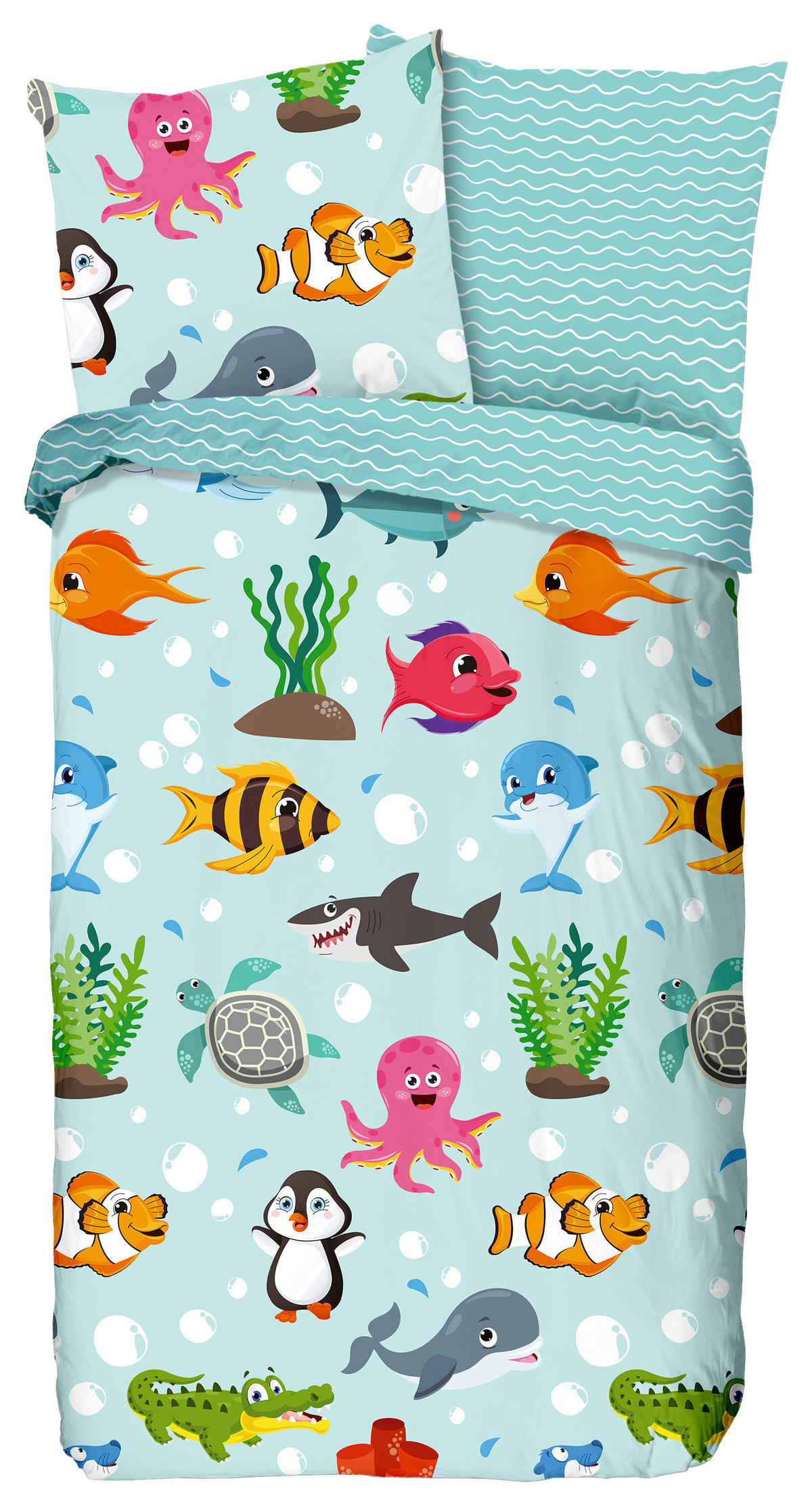 Baumwoll Bettwäsche Seaworld Renforce Seaworld - Multi (135,00/200,00cm) - Good Morning