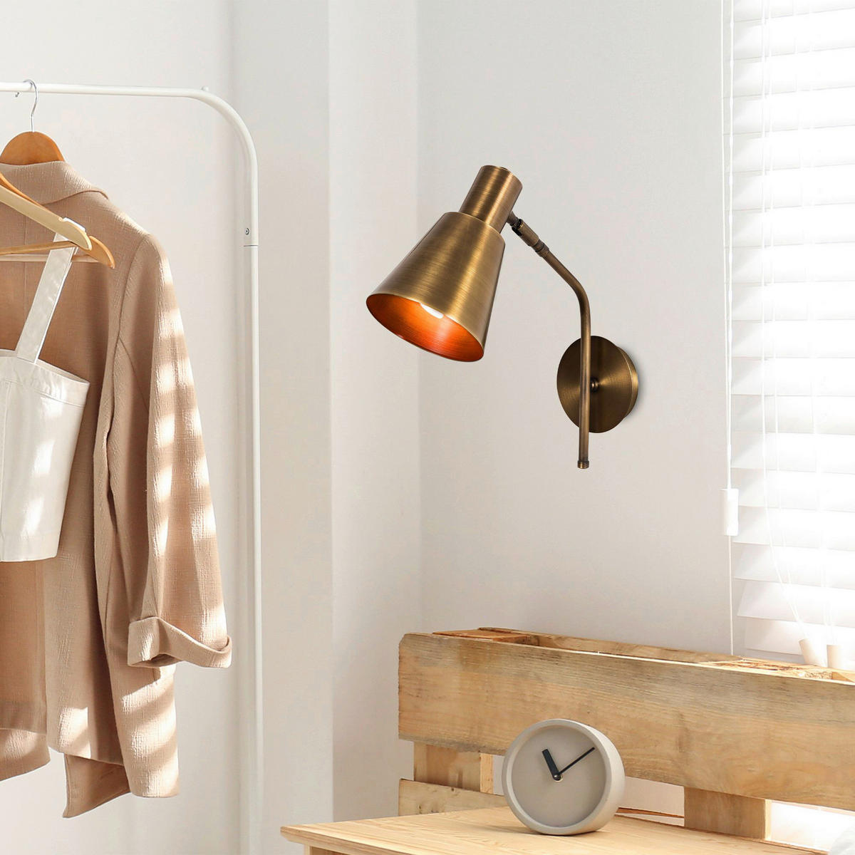 Opviq Wandleuchte Metall B/H/L: ca. 36x40x14 cm E27 1 Brennstellen Sivani - (14,00/36,00/40,00cm) - Opviq