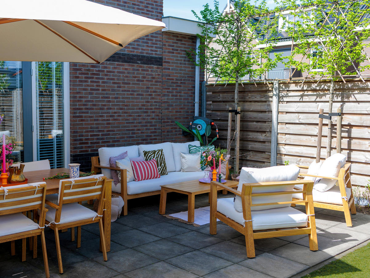 AXI Outdoor Living Loungeset Orla braun Metall B/H/L: ca. 223,5x73,5x89 cm Orla - braun/beige (89,00/223,50/73,50cm) - AXI Outdoor Living