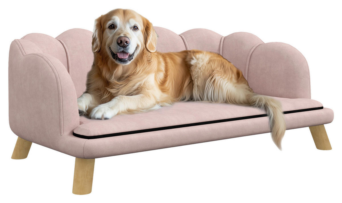 PawHut Hundesofa rosa Schaumstoff B/H/L: ca. 60,5x35,5x98,5 cm Hundesofa - rosa (98,50/60,50/35,50cm) - PawHut