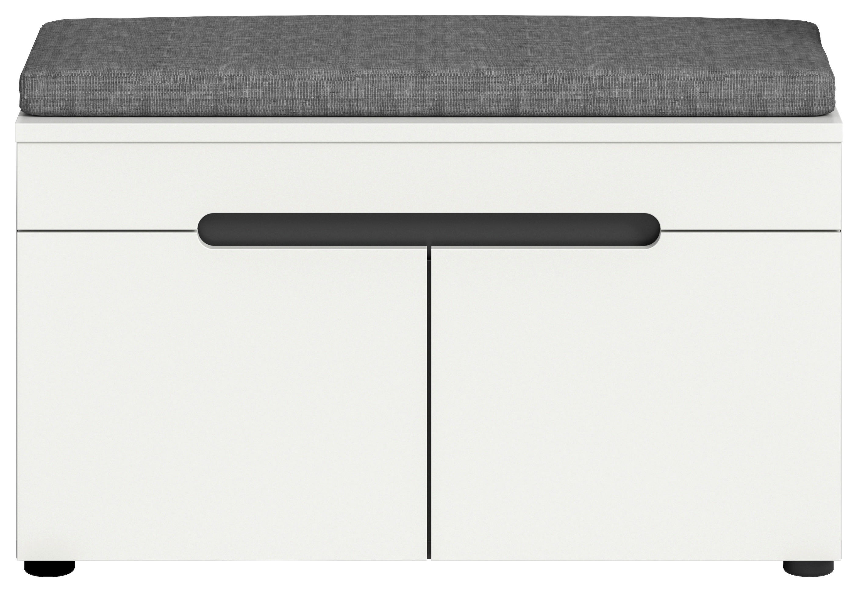 Sitzbank Canu basaltgrau Nachbildung weiß B/H/T: ca. 80x45x37 cm Canu - weiß/basaltgrau (80,00/45,00/37,00cm) - xonox.home