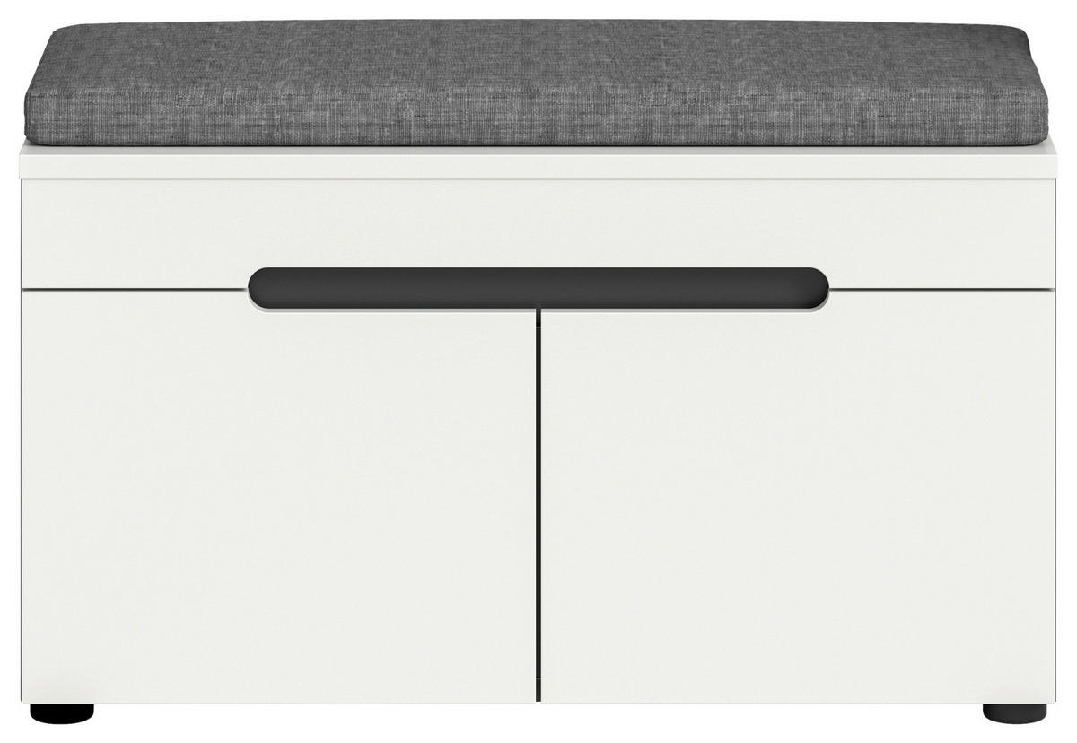 Sitzbank Canu basaltgrau Nachbildung weiß B/H/T: ca. 80x45x37 cm Canu - weiß/basaltgrau (80,00/45,00/37,00cm) - xonox.home